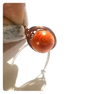 Cute orange marble ring